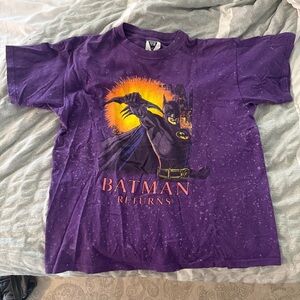 Vintage Batman Returns Purple T-shirt Size XL